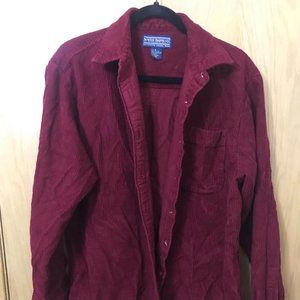 Thick Corduroy Burgundy Button Down Shirt / Jacket